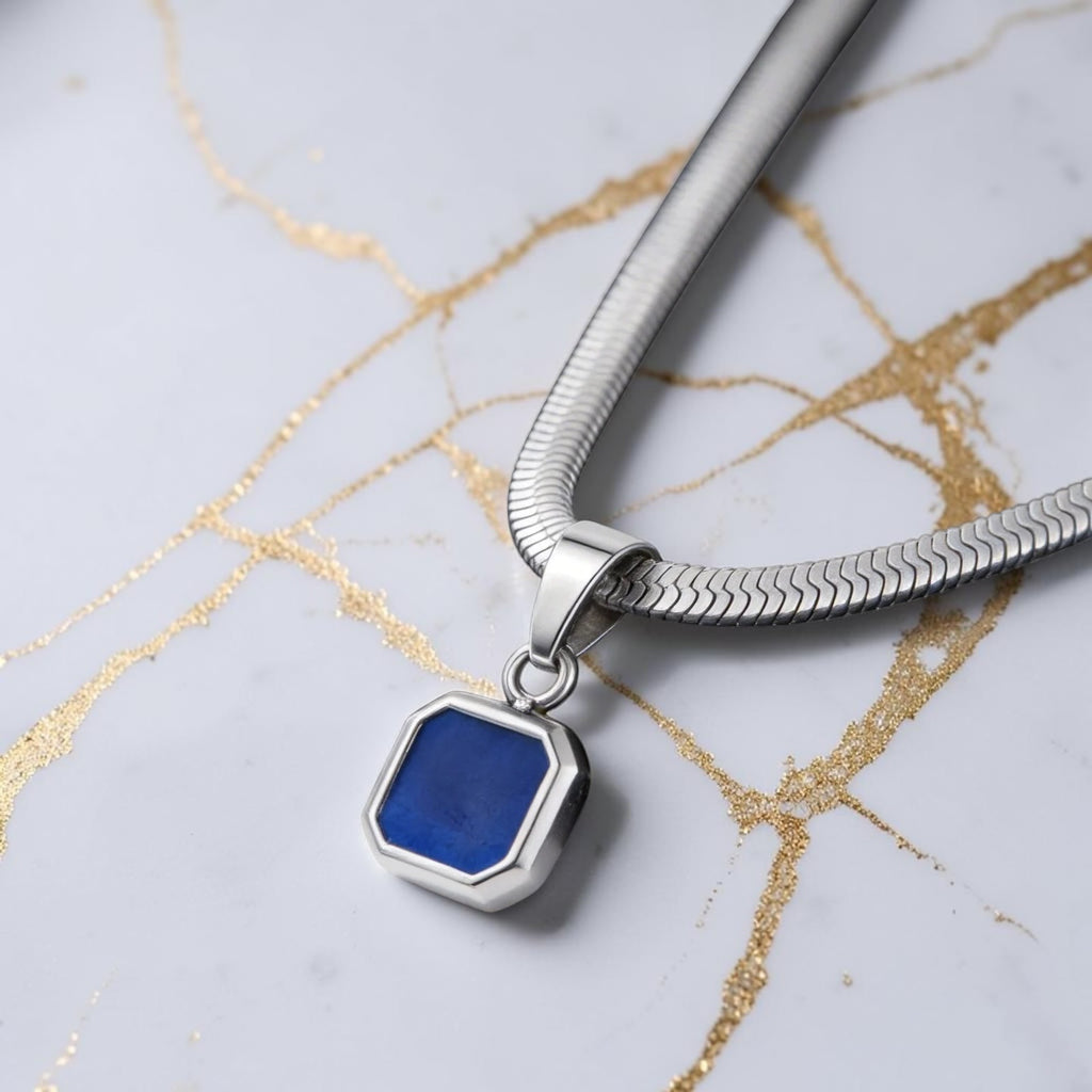 Geometric Stone Pendant Necklace