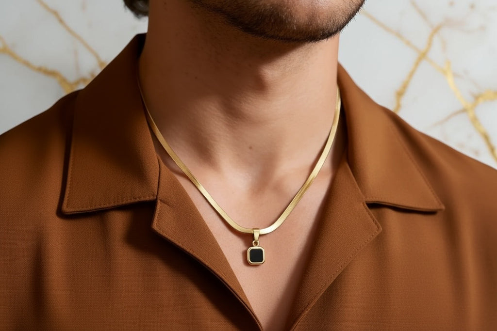 Geometric Stone Pendant Necklace