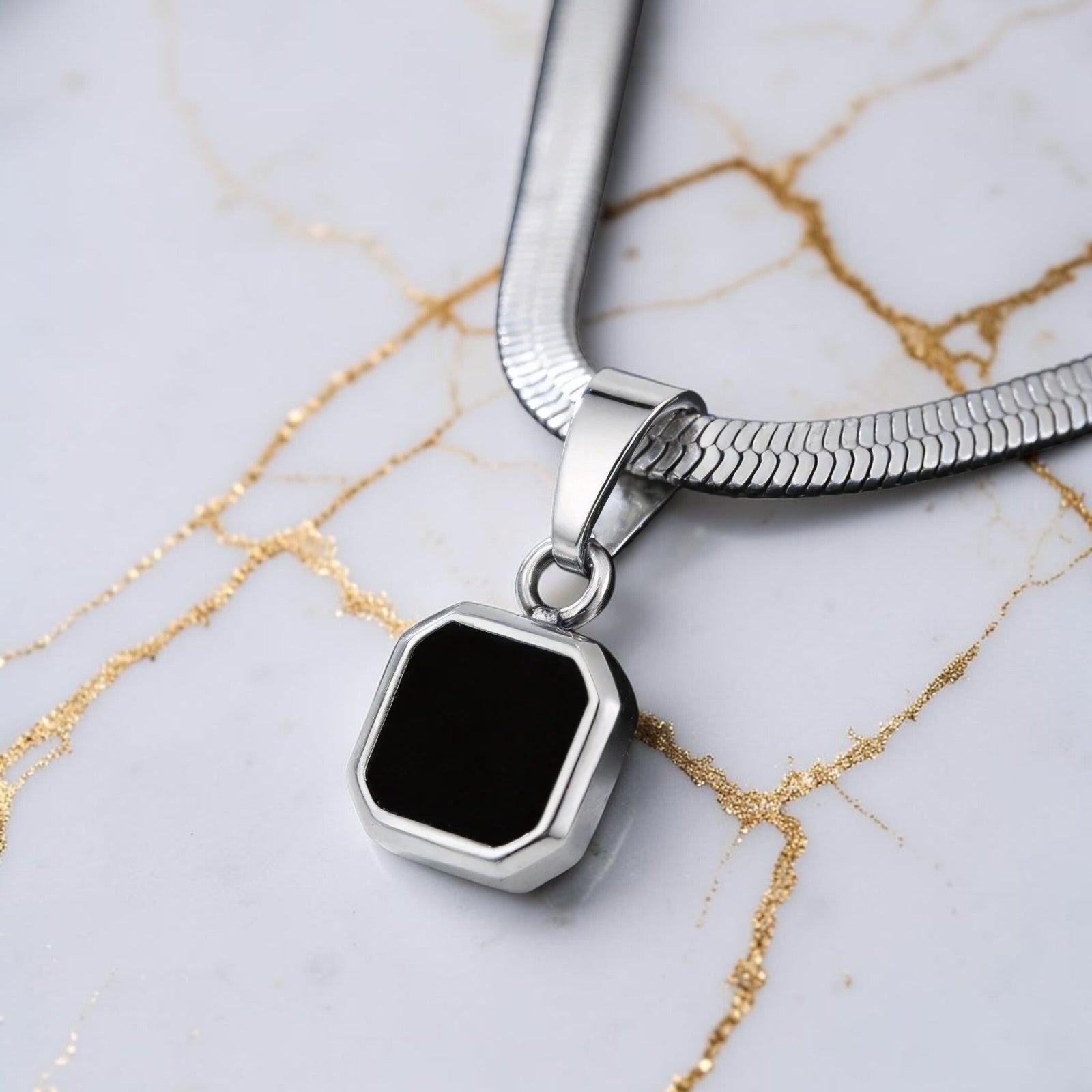 Geometric Stone Pendant Necklace