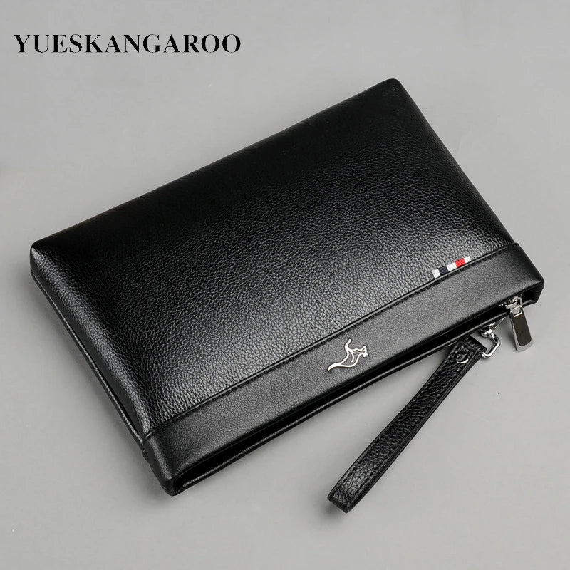 Men's PU Leather Clutch Wallet – Fits Tablet