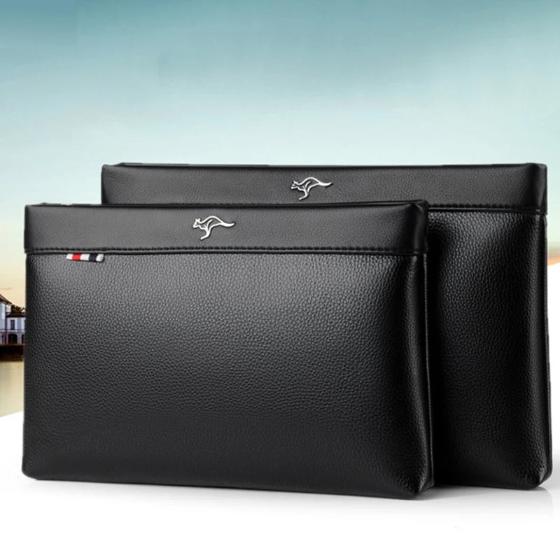 Men's PU Leather Clutch Wallet – Fits Tablet
