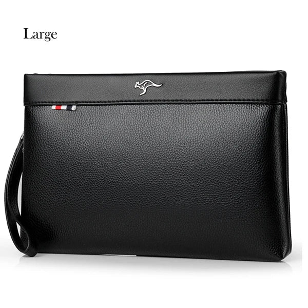 Men's PU Leather Clutch Wallet – Fits Tablet