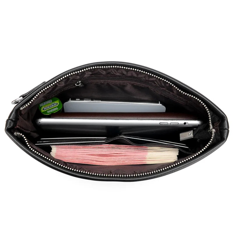 Men's PU Leather Clutch Wallet – Fits Tablet