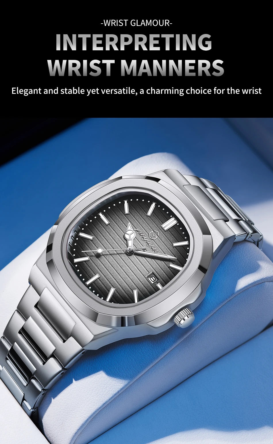 Luxury Military Stainless Steel Watch