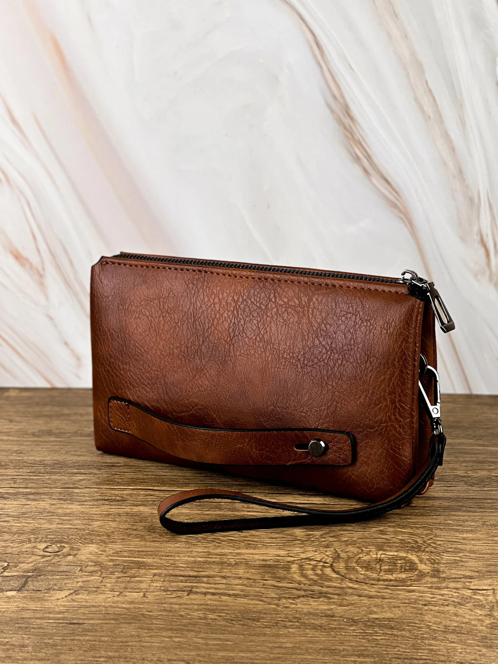 Men's Double Compartment Zip Wallet