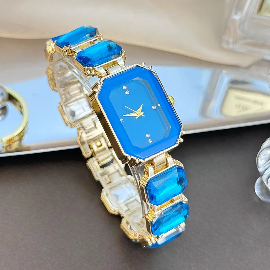 Women’s Elegant Rectangular Gold Quartz Watch – Luxury Fashion Bracelet