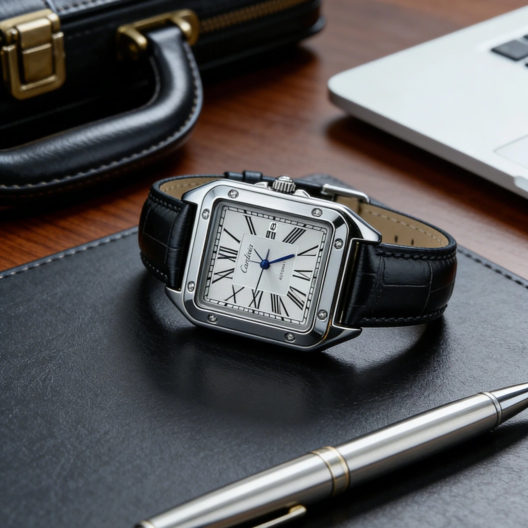 Men's Square Roman Numeral Quartz Watch