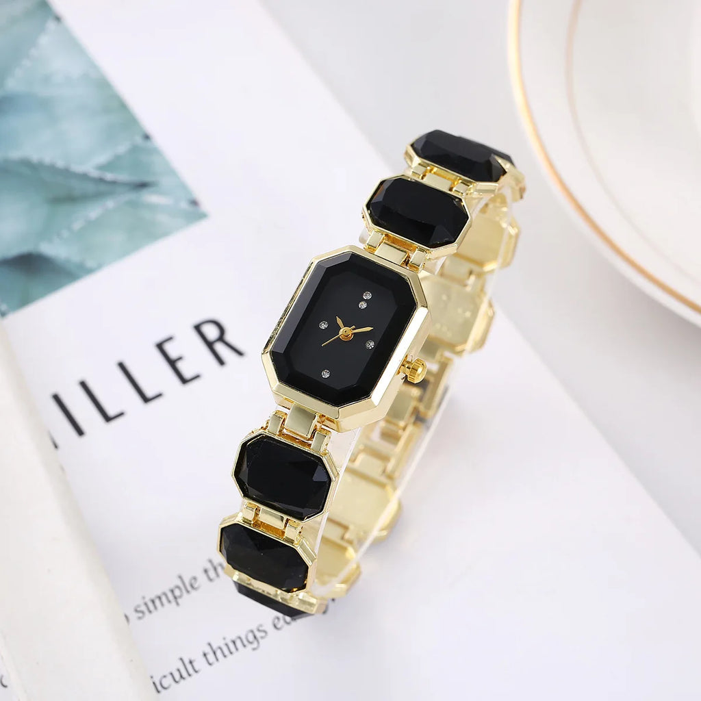 Women’s Elegant Rectangular Gold Quartz Watch – Luxury Fashion Bracelet