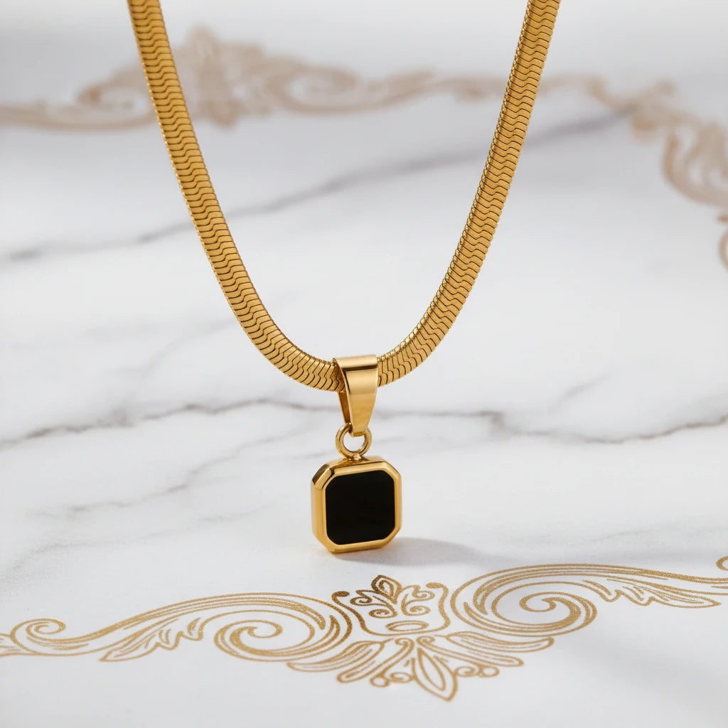 Geometric Stone Pendant Necklace