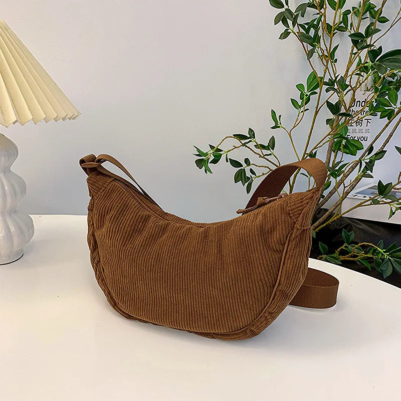 Corduroy Women’s Shoulder Bag – Casual Everyday Bag