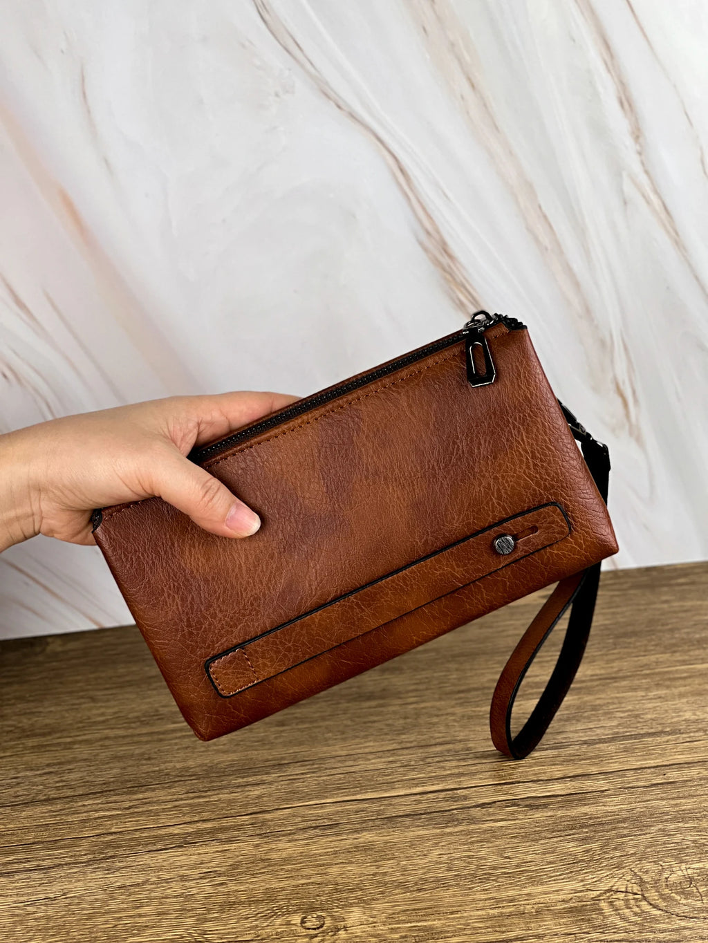 Men's Double Compartment Zip Wallet
