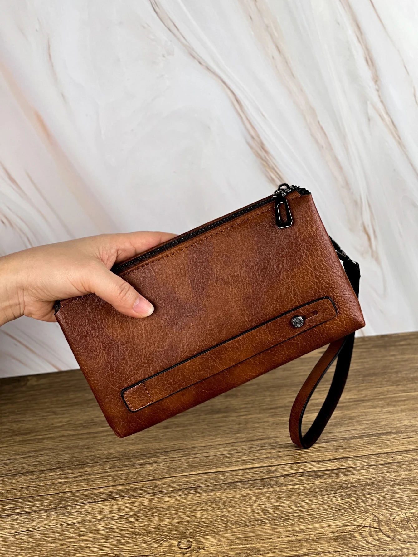 Men's Double Compartment Zip Wallet