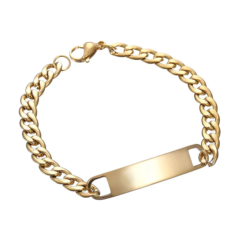 Stainless Steel Bar Chain Bracelet – Couple's Gift