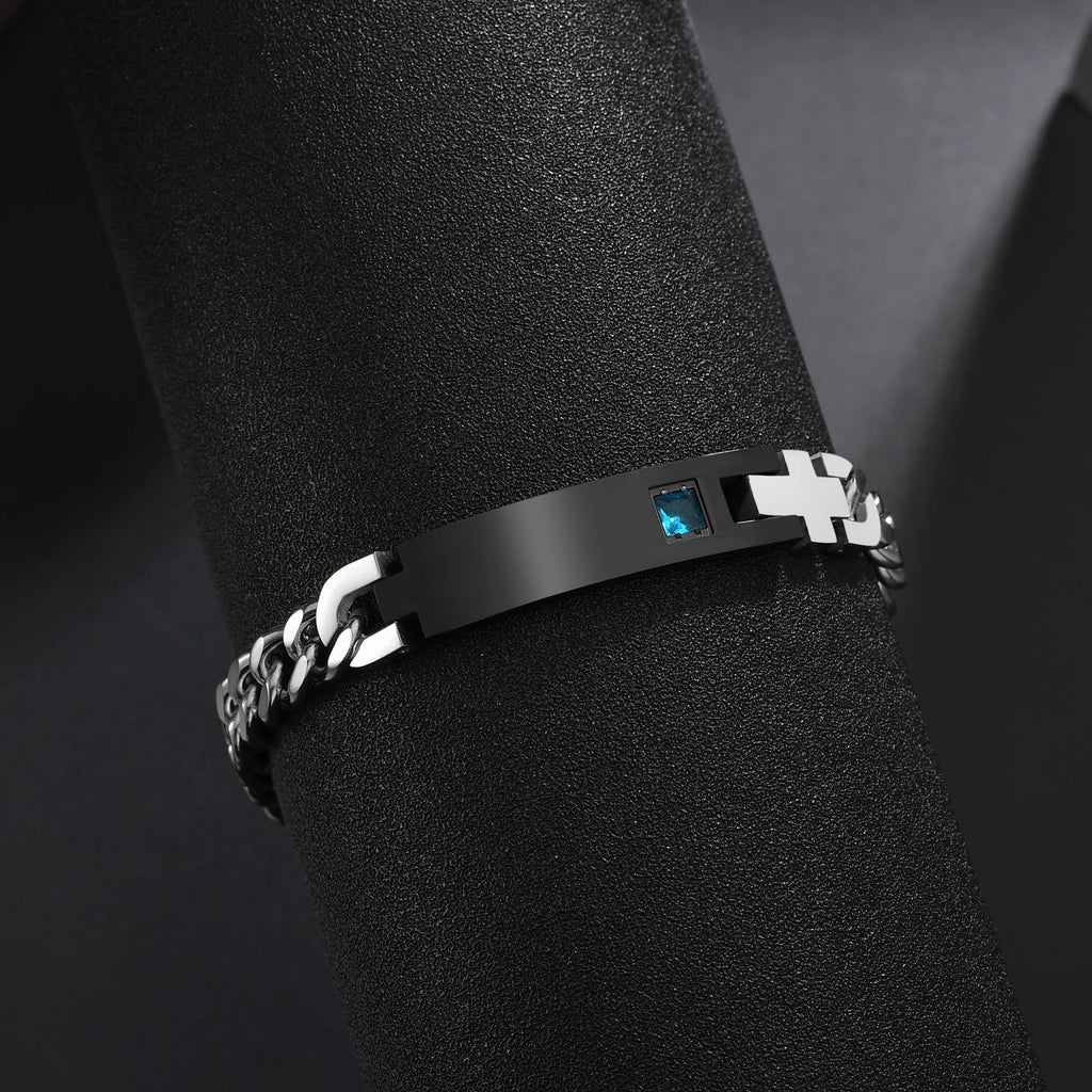 Stainless Steel Bar Chain Bracelet – Couple's Gift