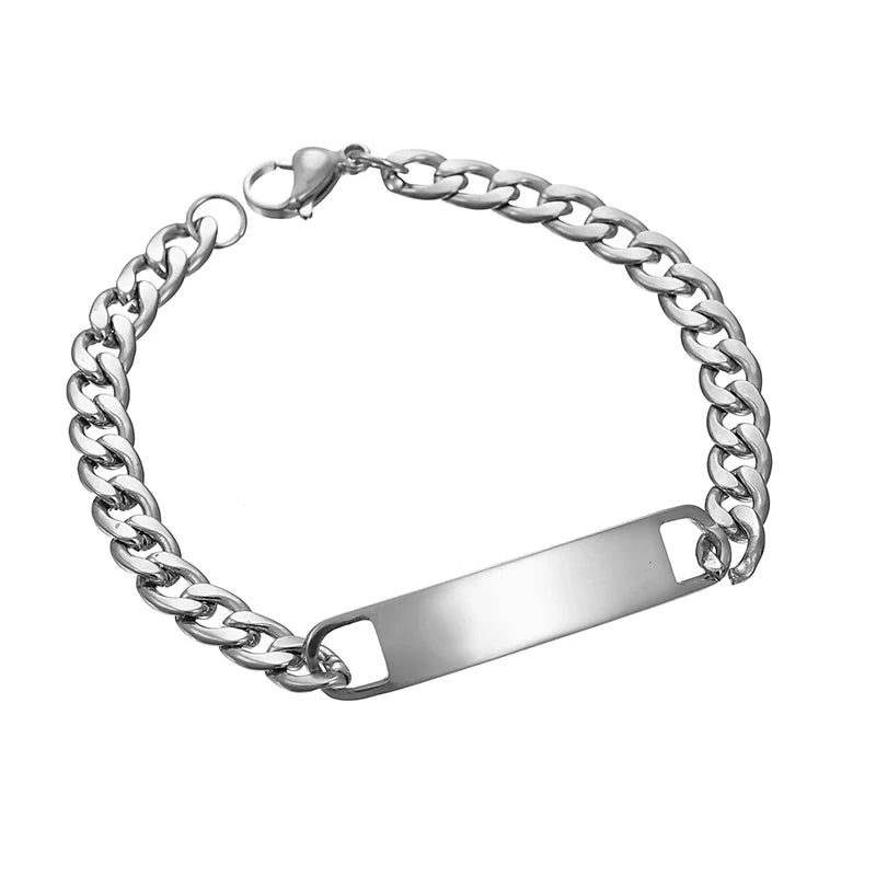 Stainless Steel Bar Chain Bracelet – Couple's Gift