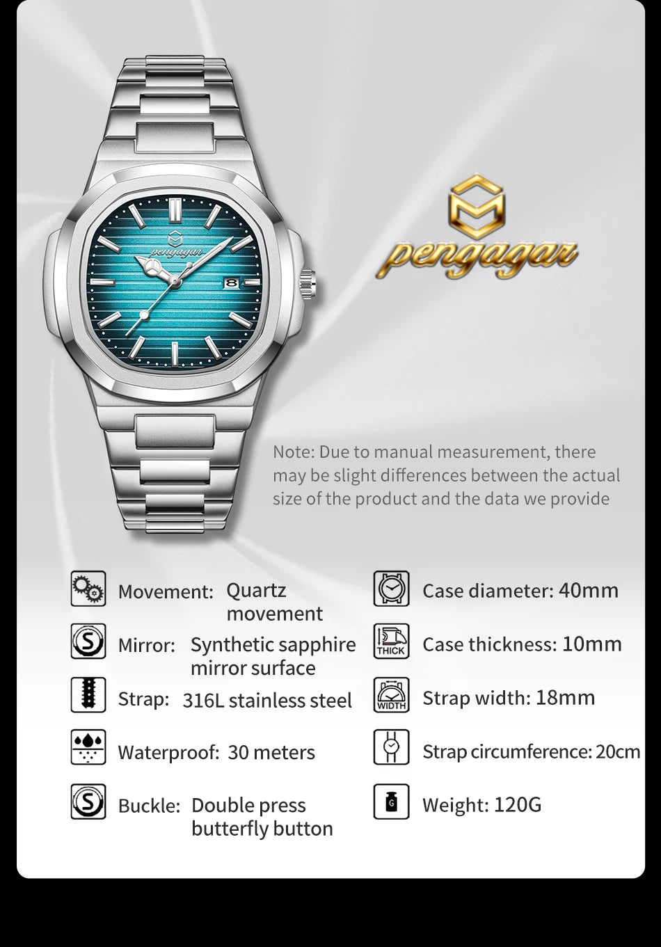 Luxury Military Stainless Steel Watch