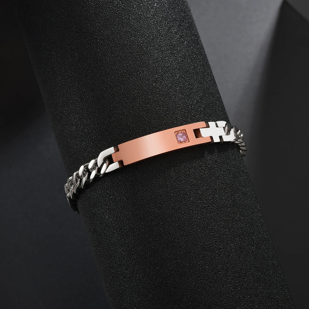Stainless Steel Bar Chain Bracelet – Couple's Gift