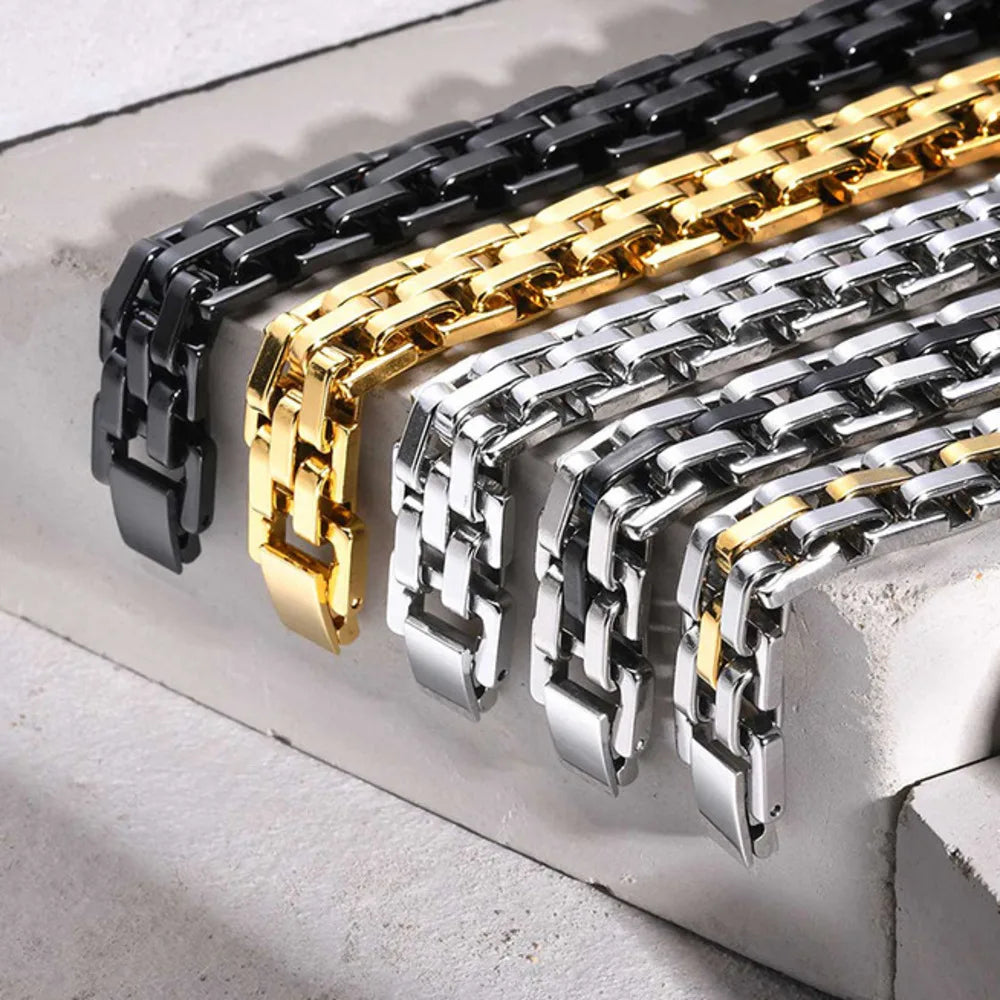 Men's 11mm Stainless Steel Link Bracelet