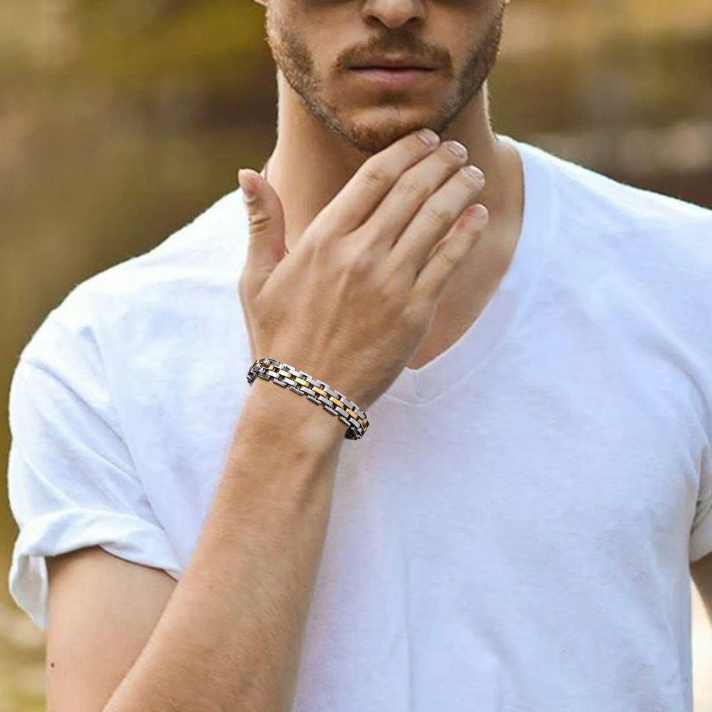 Men's 11mm Stainless Steel Link Bracelet
