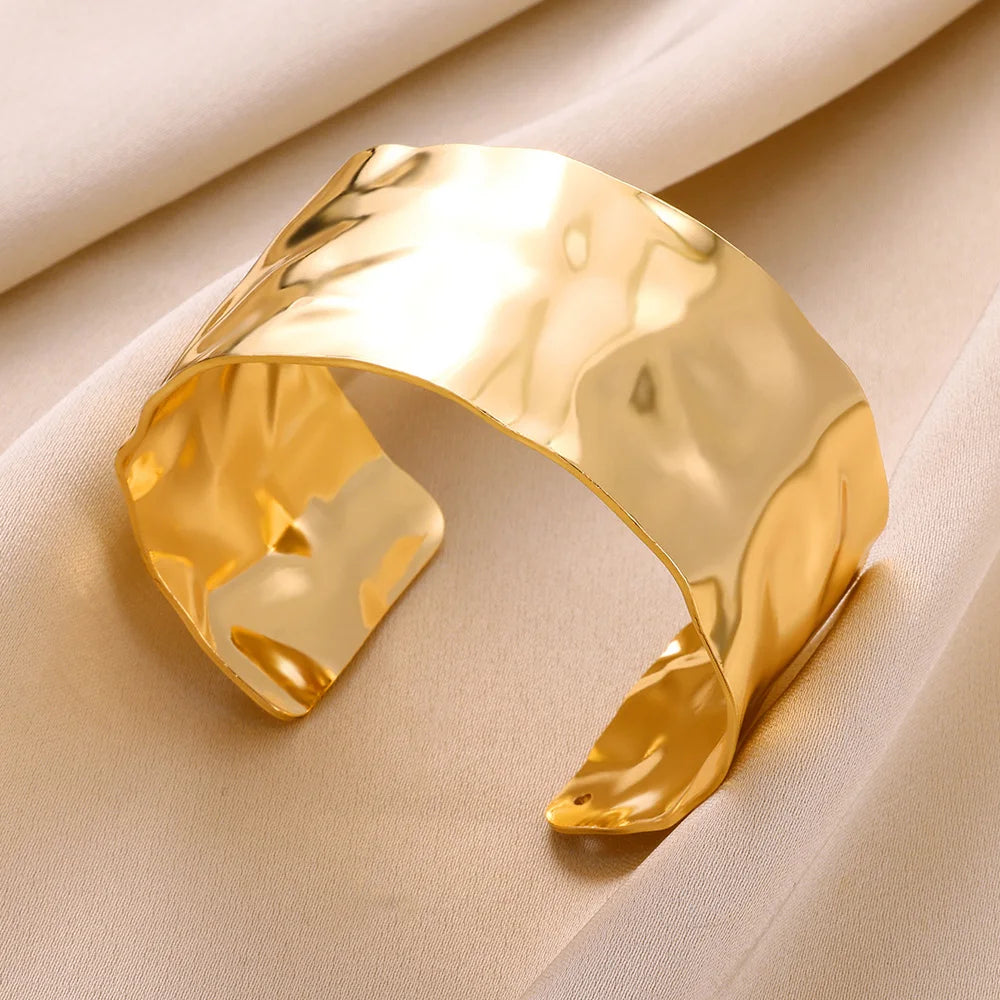 Vintage Gold Open Cuff Bracelet for Women
