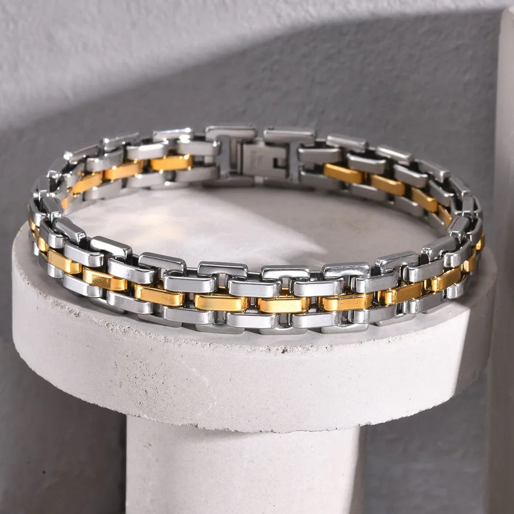 Men's 11mm Stainless Steel Link Bracelet