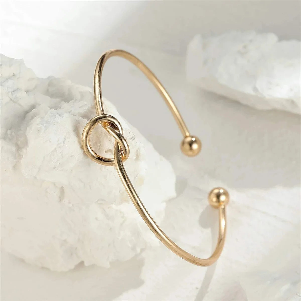 Gold Stainless Steel Sculptural Cuff Bracelet – Minimalist Statement Jewelry
