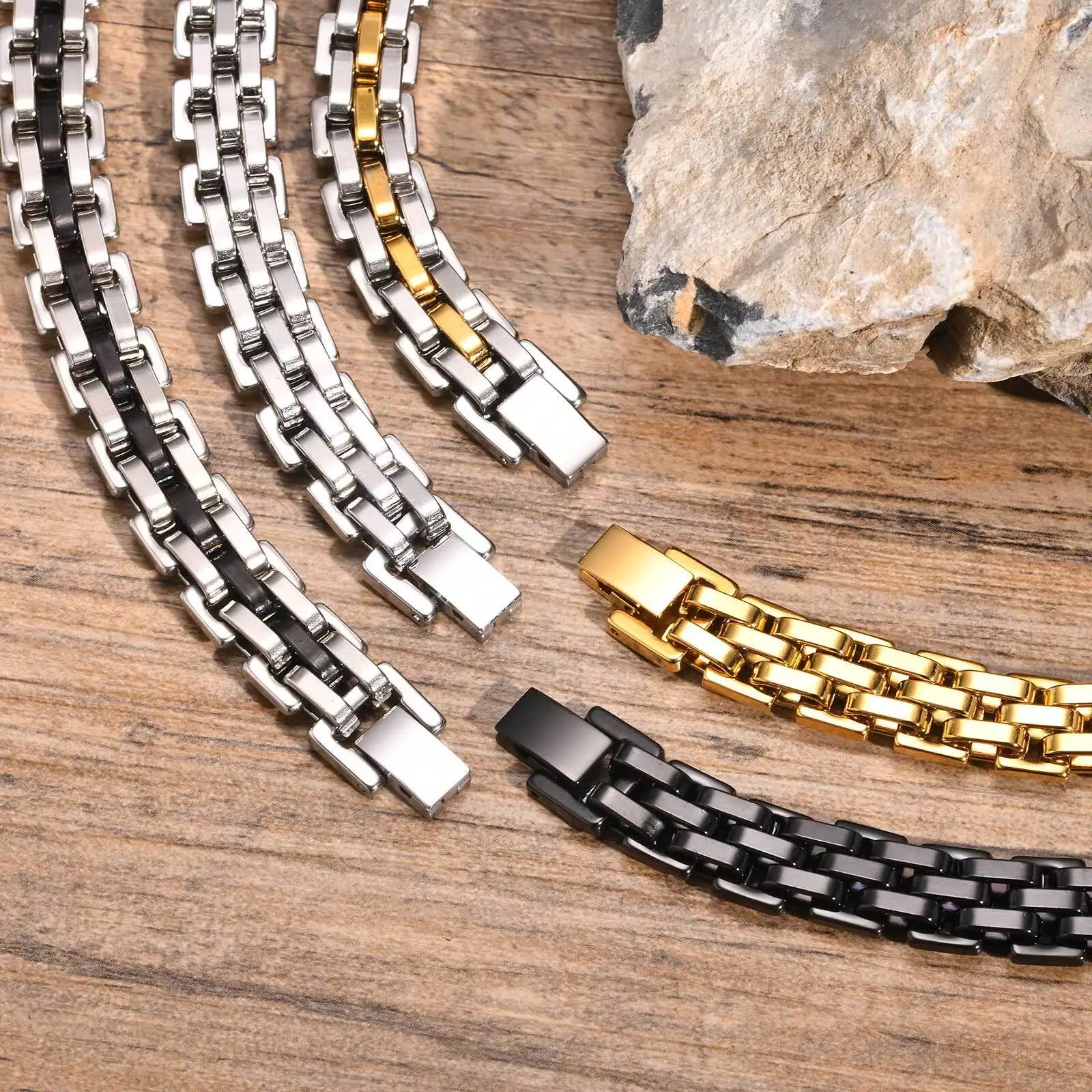 Men's 11mm Stainless Steel Link Bracelet