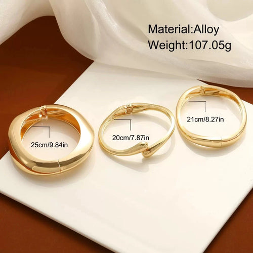 Luxe Gold Cuff Bracelet Chunky Cuff Bangle For Women Fashion Elegant WaterProof Design Open Bracelet Retro