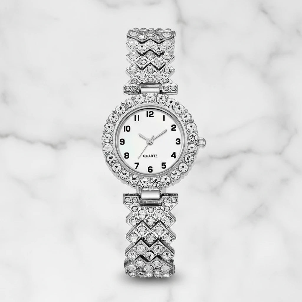 Luxury Crystal Watch & Bracelet Set for Women (Single or Double Set)