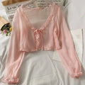 Women's Lace Bow Summer Blouse