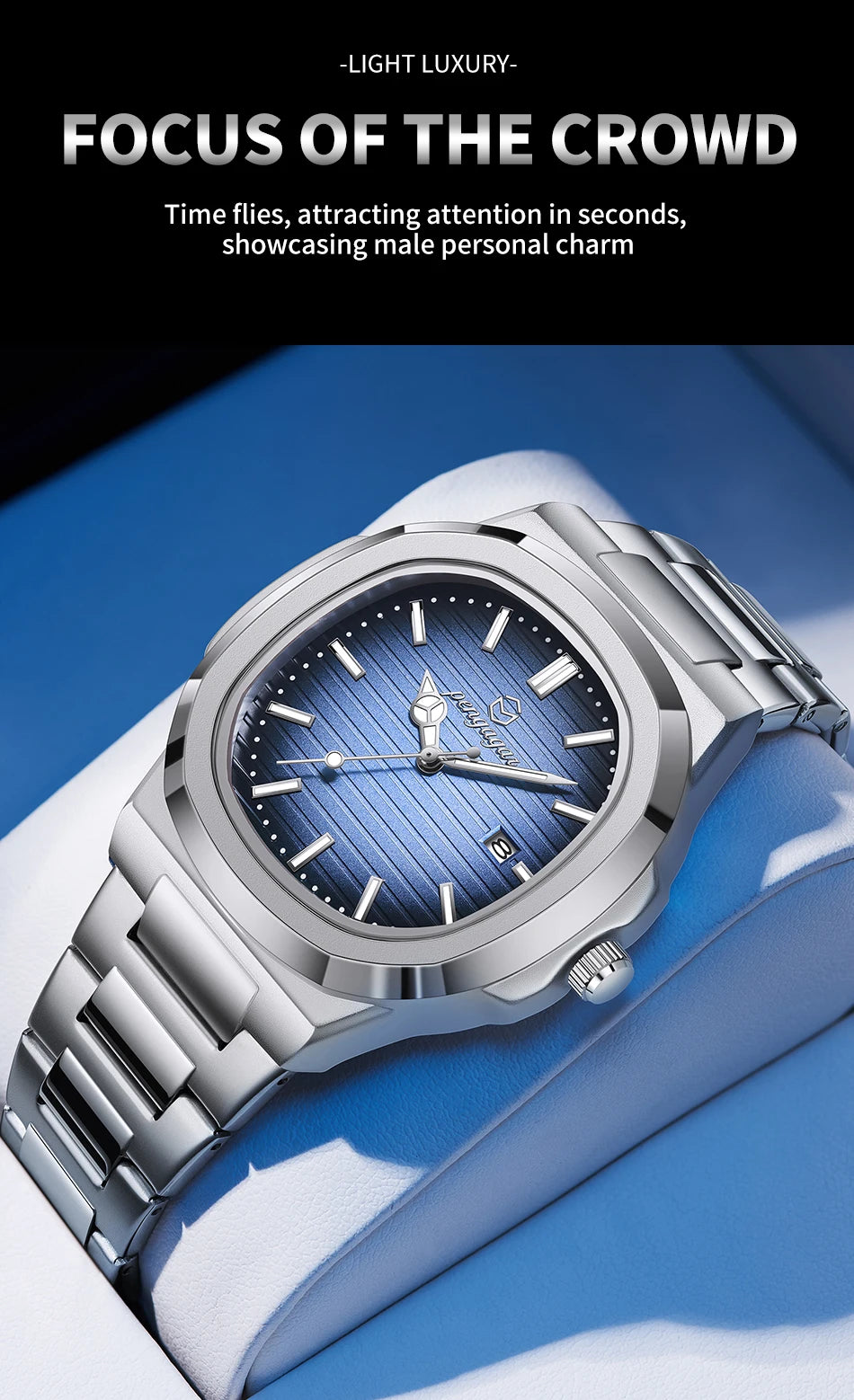 Luxury Military Stainless Steel Watch