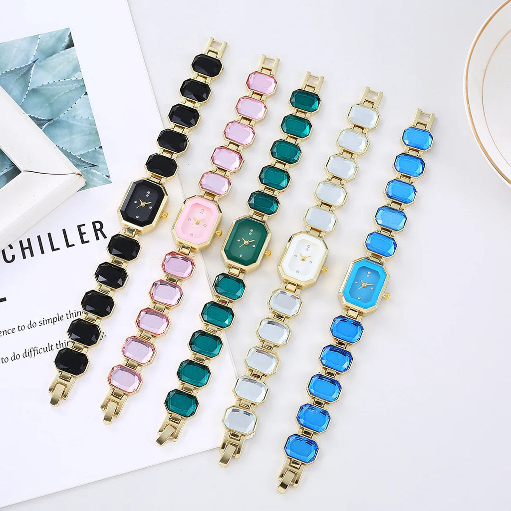 Women’s Elegant Rectangular Gold Quartz Watch – Luxury Fashion Bracelet