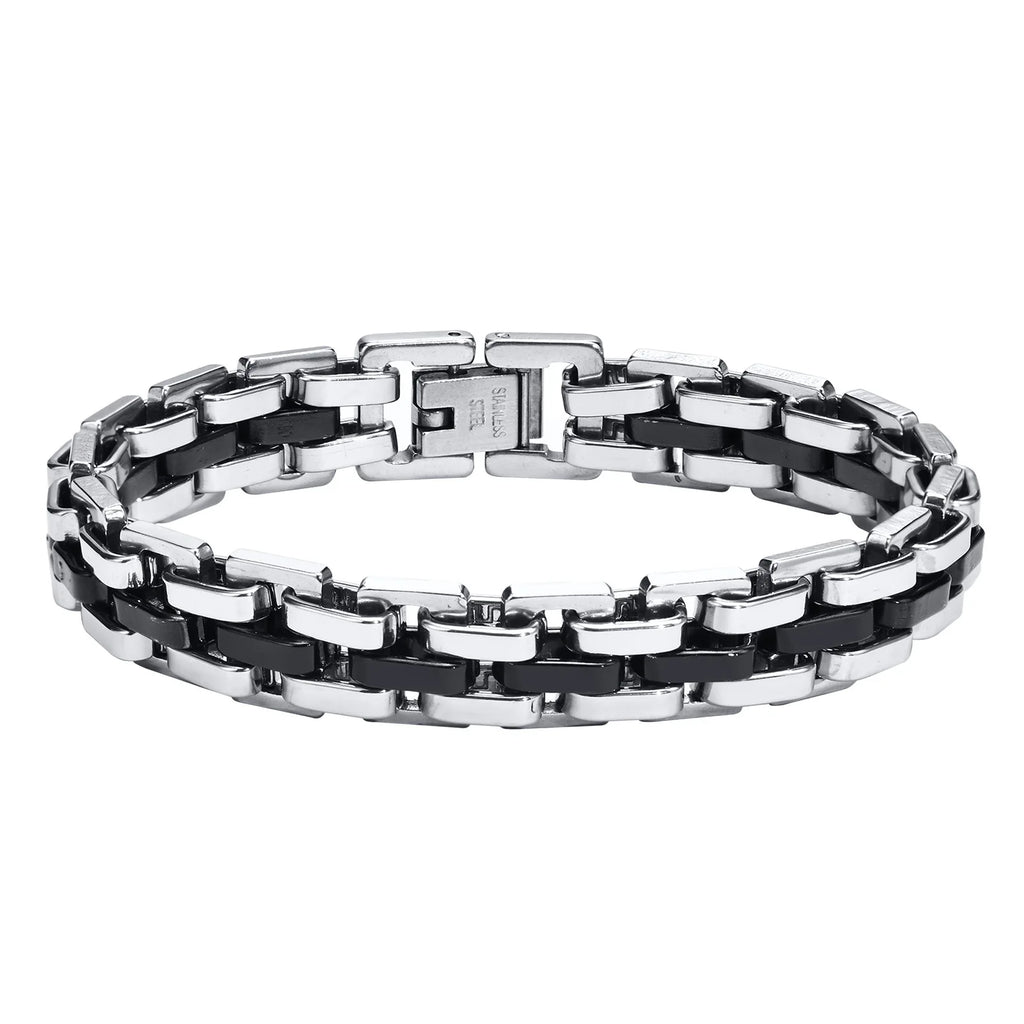 Men's 11mm Stainless Steel Link Bracelet
