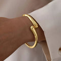 Luxe Gold Cuff Bracelet — Waterproof Open Bangle