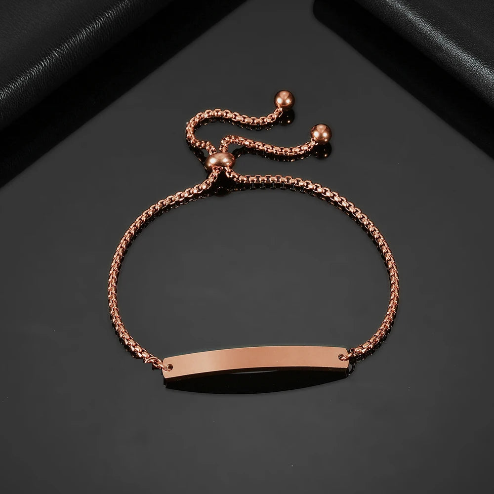 Stainless Steel Bar Chain Bracelet – Couple's Gift