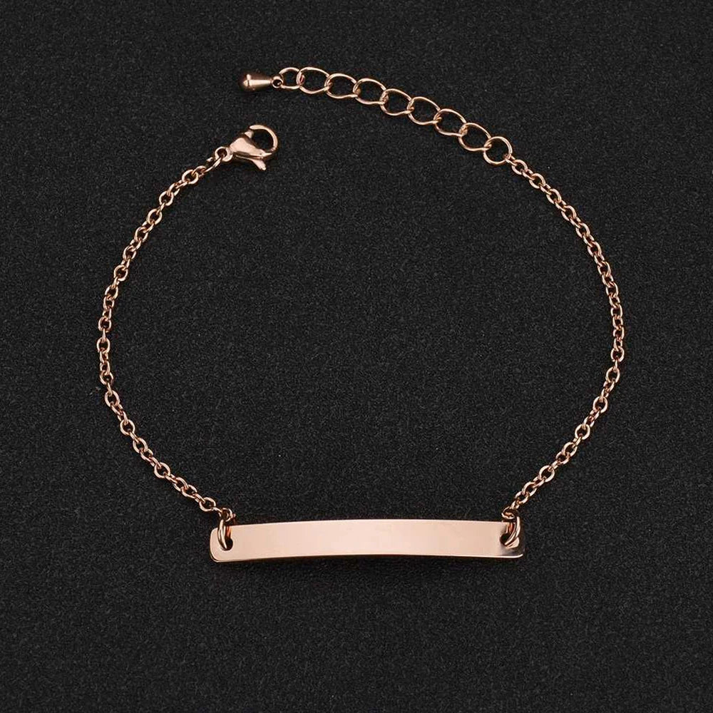 Stainless Steel Bar Chain Bracelet – Couple's Gift