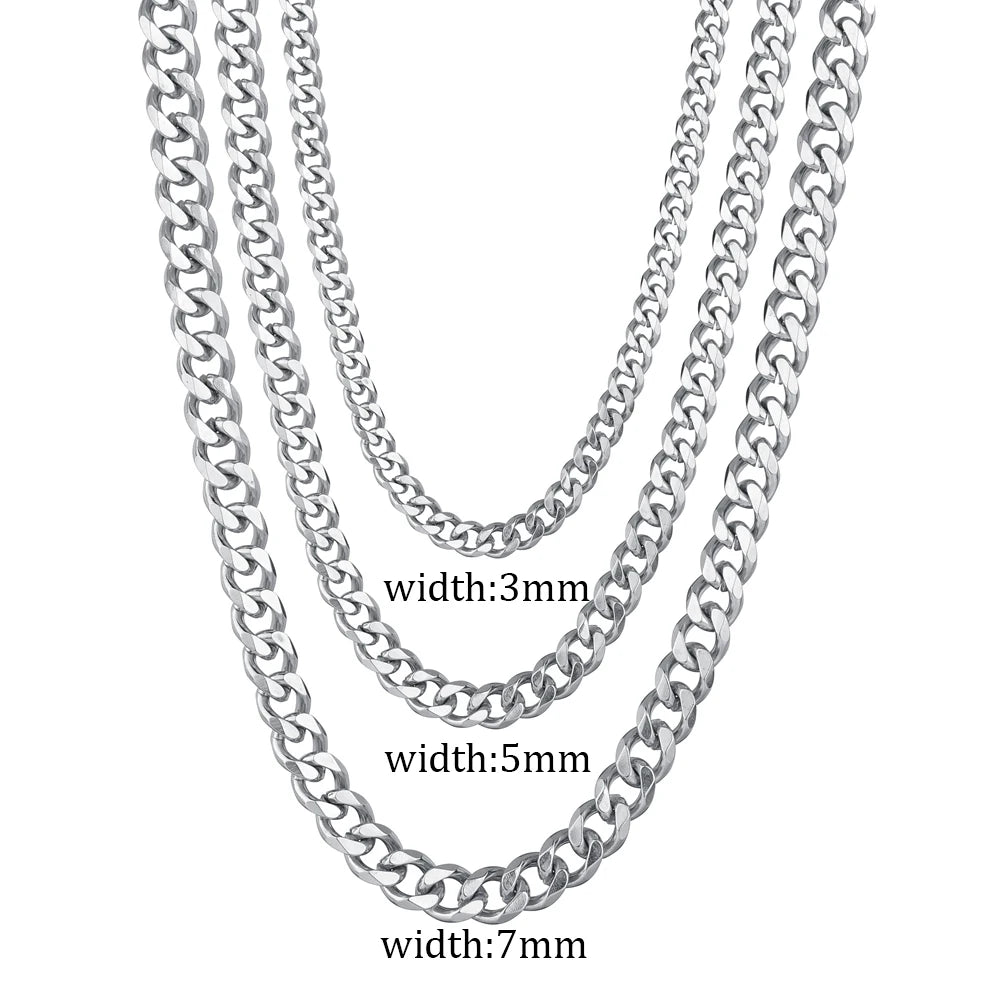 Cuban Link Chain Necklace - Silver