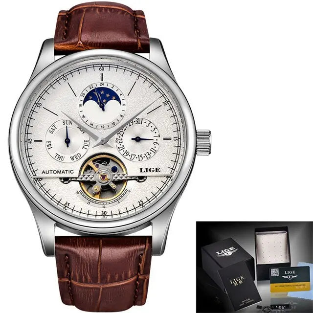 Tourbillon Automatic Watch - Silver White