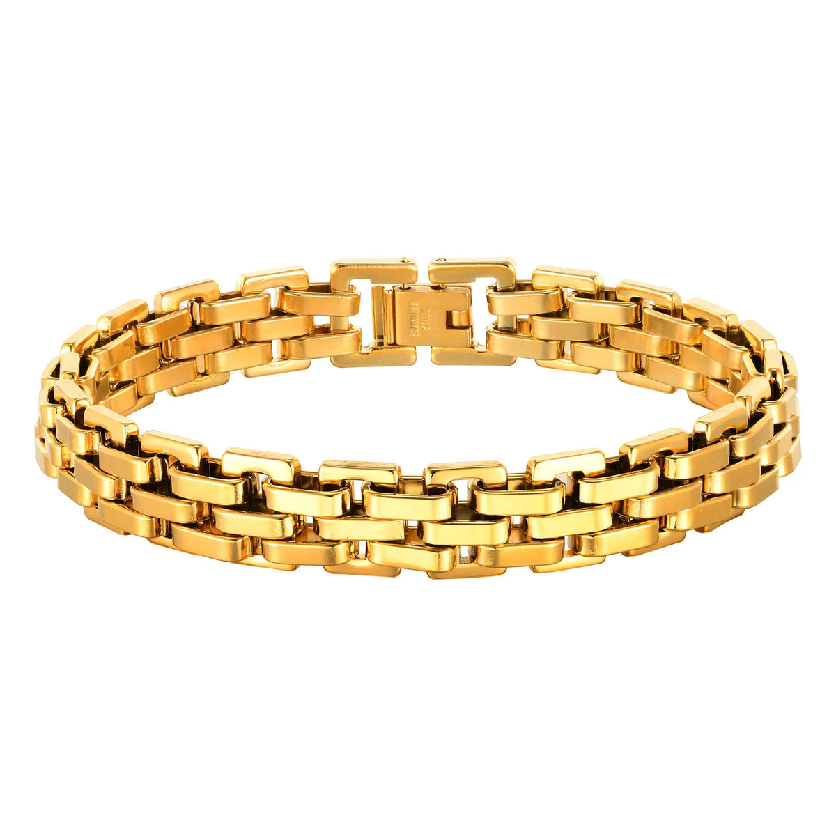 Men's 11mm Stainless Steel Link Bracelet – Punk Style