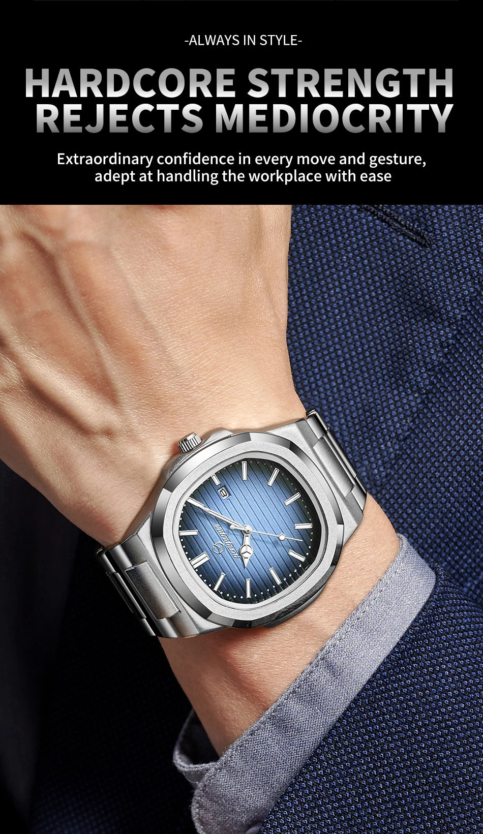 Luxury Military Stainless Steel Watch