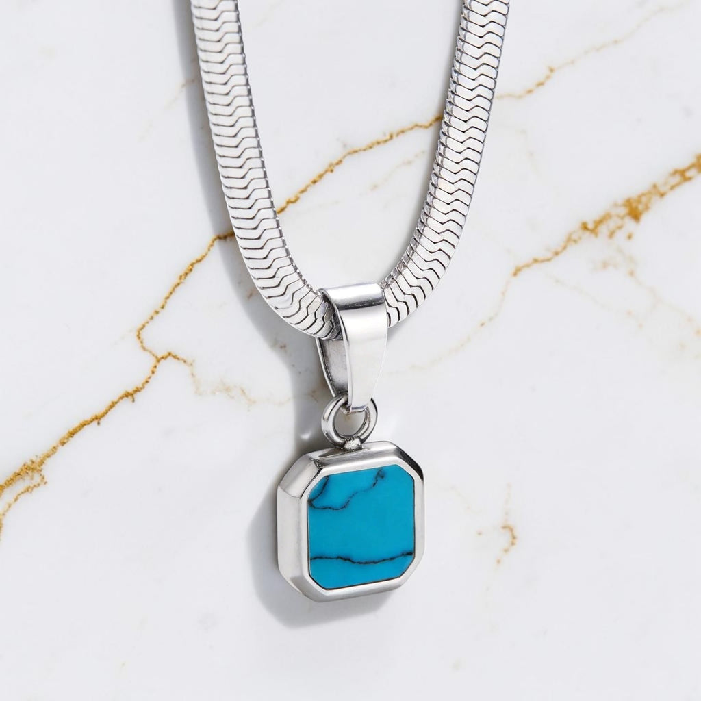 Geometric Stone Pendant Necklace